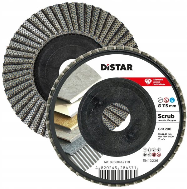 Διαμαντόδισκος Λειοτριβής Distar Scrub 115 x 22.23mm, Grit #200