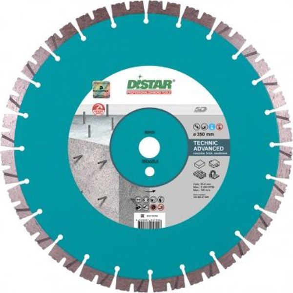 Δίσκος Διαμαντιών Di-Star Technic Advanced 1A1RSS/C3-H, 350x3.5x25.4mm, Για Κοπή Δομικών Υλικών