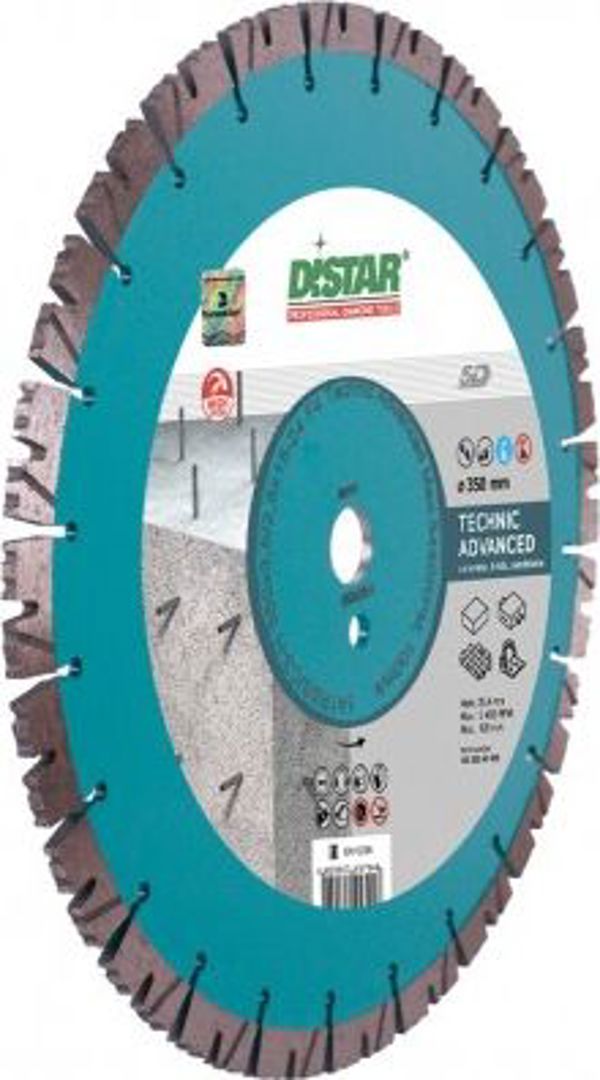 Δίσκος Διαμαντιών Di-Star Technic Advanced 1A1RSS/C3-H, 350x3.5x25.4mm, Για Κοπή Δομικών Υλικών