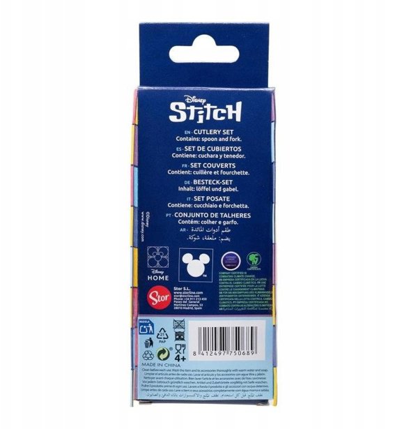 Disney Stitch - Zestaw metalowych sztuccow Stitch & Angel (lyzka i widelec)
