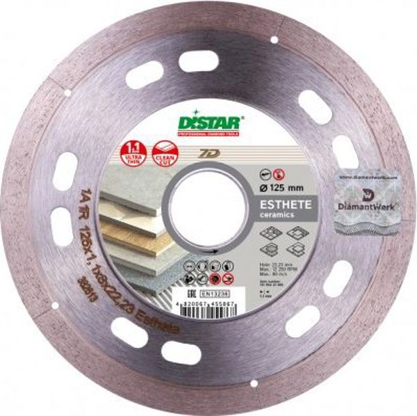 Διαμαντόδισκος Di-Star 1A1R Esthete, 115x1,1x8x22,23mm, Για Κοπή Κεραμικών Πλακιδίων