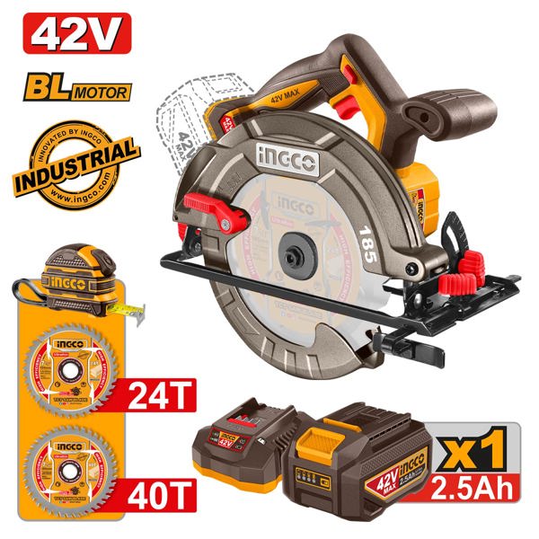 Δισκοπρίονο Μπαταρίας 42V Li-Ion Φ 185mm