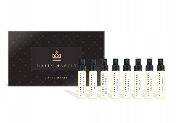Discovery Set - Lady Roza Eau de Parfum 2ml + Jameela Eau de Parfum 2ml + Miral Eau de Parfum 2ml + Rouse Oud Eau de Parfum 2ml + Silky Saffron Eau de Parfum 2ml + Shahama Eau de Parfum 2ml + Limitless Eau de Parfum 2ml + Wild & Spicy Eau de Parfum 2ml