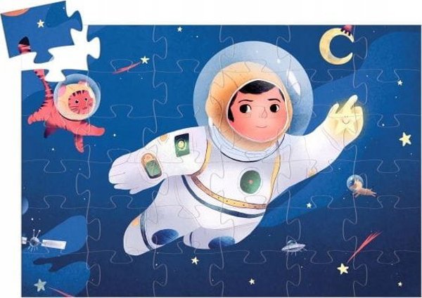 Djeco Siluetų dėlionė - Astronautas mėnulyje (36 detalės)