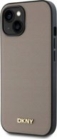 DKNY Θήκη για iPhone 15 6.1" Grained Metal Logo MagSafe, Μπεζ