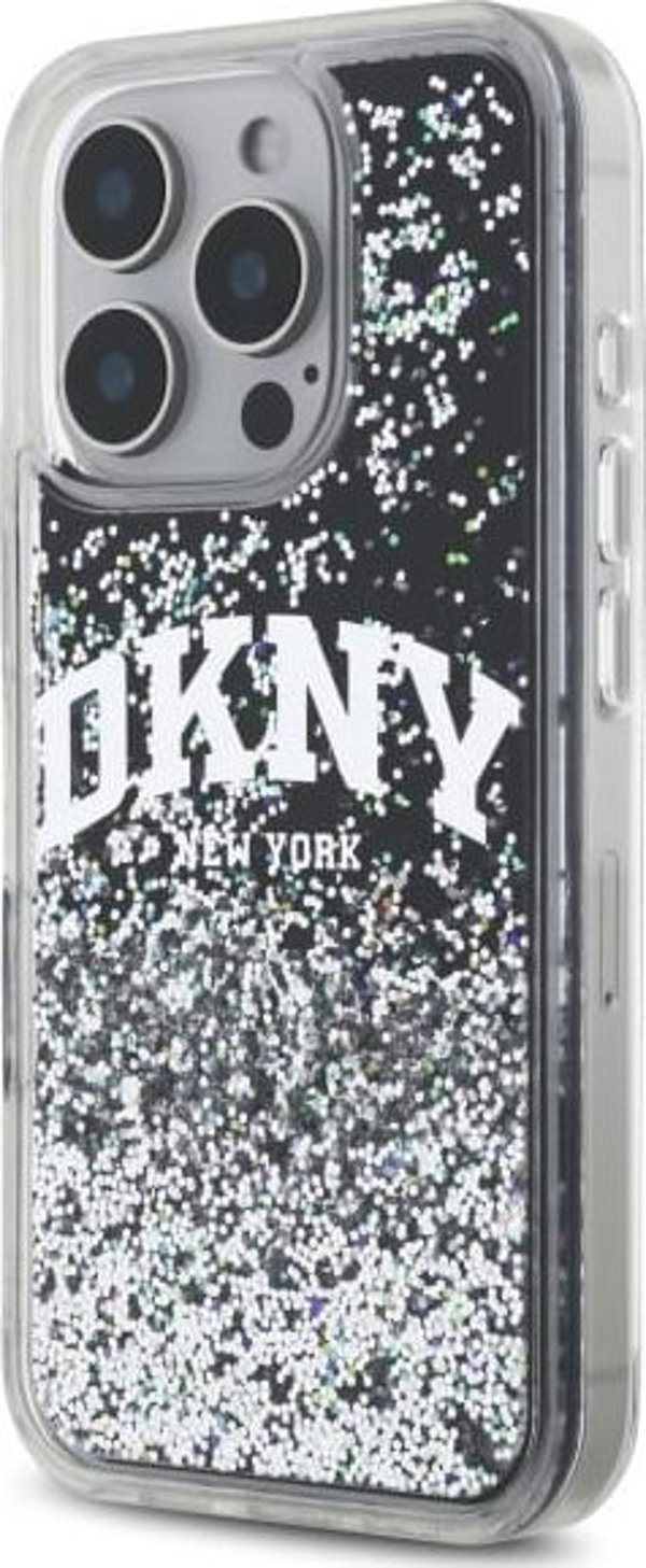 Θήκη DKNY για iPhone 16 Pro Max 6.9" Liquid Glitter Arch Logo - Μαύρη Σκληρή