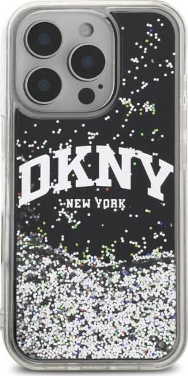 Θήκη DKNY για iPhone 16 Pro Max 6.9" Liquid Glitter Arch Logo - Μαύρη Σκληρή