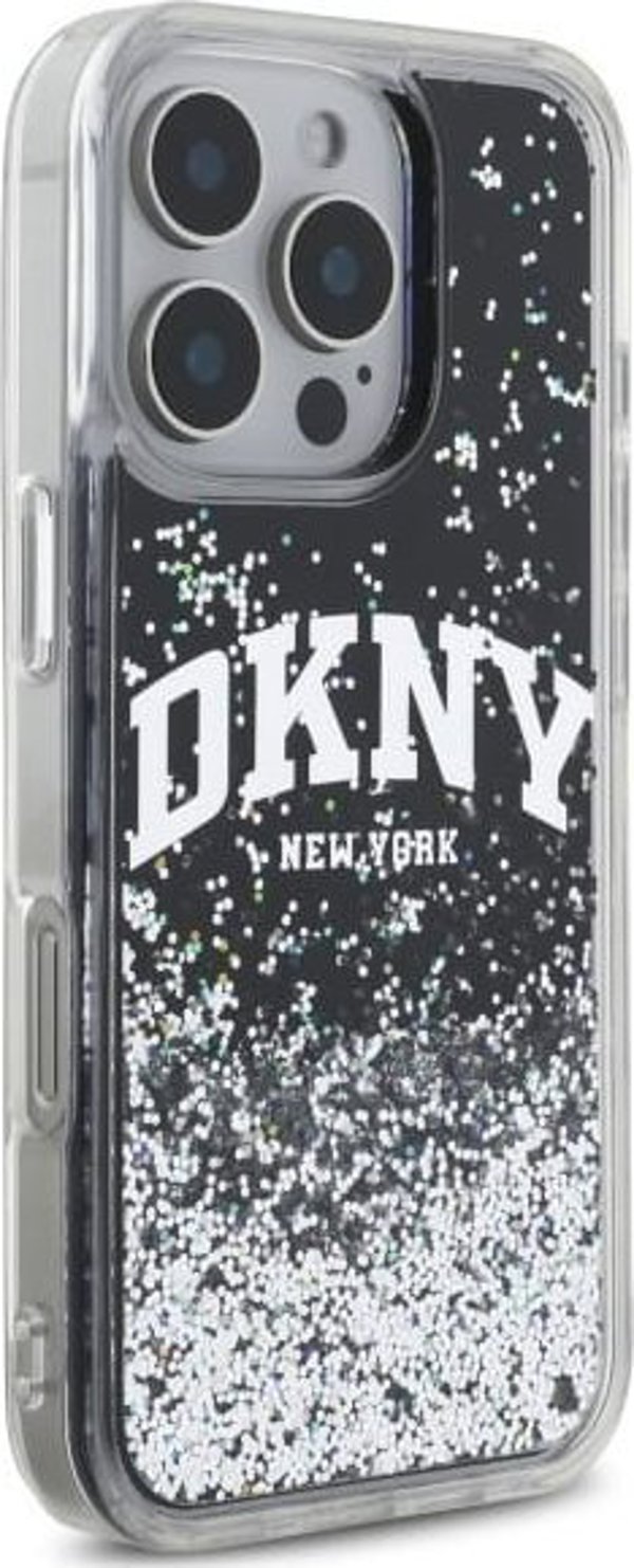 Θήκη DKNY για iPhone 16 Pro Max 6.9" Liquid Glitter Arch Logo - Μαύρη Σκληρή