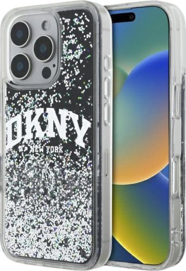 Θήκη DKNY για iPhone 16 Pro Max 6.9" Liquid Glitter Arch Logo - Μαύρη Σκληρή