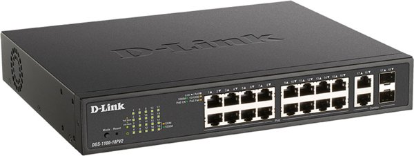 D-Link DGS-1100-18PV2 18-Port PoE+ Gigabit Smart Manag. Switch