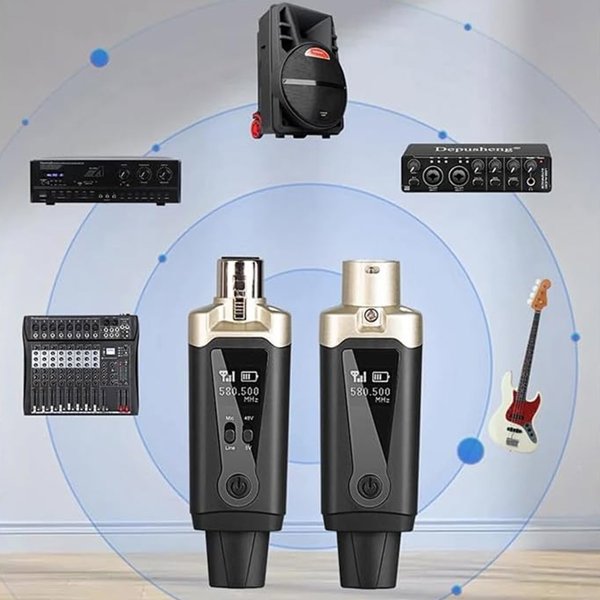 DNA WXLR1 bezprzewodowy system transmisji audio UHF USB-C +48V Phantom 2x adapter XLR/jack 6,35 mm zestaw