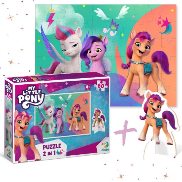 Dodo ΠΑΖΛ MY LITTLE PONY ΜΕ ΦΙΓΟΥΡΑ ΠΟΝΥ ΠΑΖΛ 60 ΚΟΜΜΑΤΙΑ ΓΙΑ ΠΑΙΔΙΑ