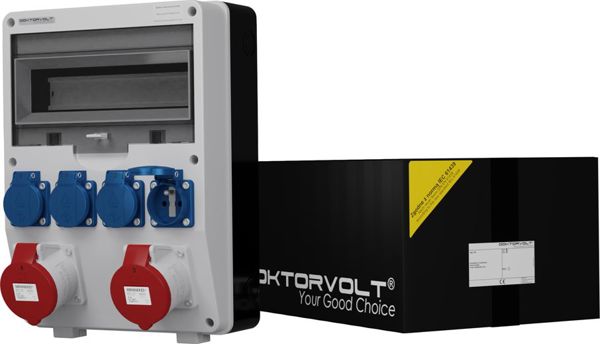 Doktorvolt Κατανεμητής Ρεύματος 2x32A & 4x230V Mennekes, Επιτοίχιος IP44, 2435