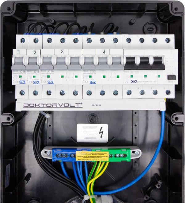 Doktorvolt Κατανεμητής Ρεύματος TD-S/FI 32A 16A, 4x230V, IP44, Mennekes Υποδοχές