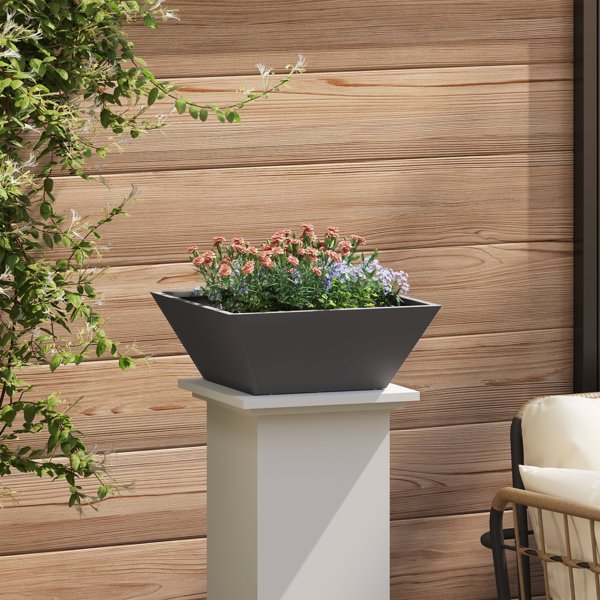 Donica Metalowa Czarna Metal 40 x 40 x 15 cm Donice