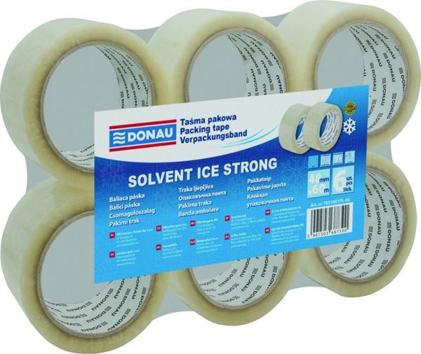 Donau Ταινία Συσκευασίας Solvent Διαφανής 48mm x 60m