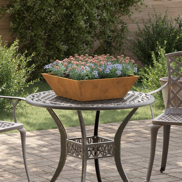 Donica metalowa Stal odporna na warunki atmosferyczne 50 x 50 x 15 cm