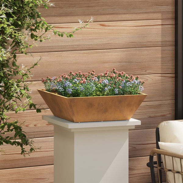 Donica metalowa Stal odporna na warunki atmosferyczne 50 x 50 x 15 cm