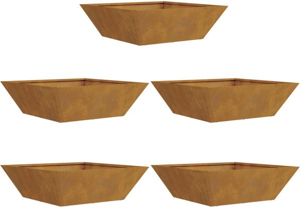 Donica metalowa Stal odporna na warunki atmosferyczne 50 x 50 x 15 cm