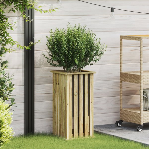 vidaXL Κασπώ Κήπου 33x33x65 εκ. από Εμποτισμένο Ξύλο Πεύκου με Ένθετο