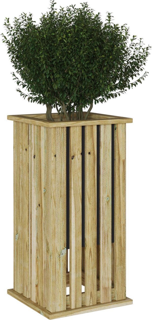 vidaXL Κασπώ Κήπου 33x33x65 εκ. από Εμποτισμένο Ξύλο Πεύκου με Ένθετο