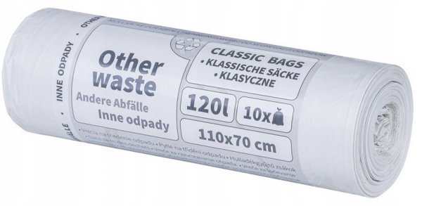 Donau Home Σακούλες Διαχωρισμού Απορριμμάτων, 120L, 10 Τεμάχια, Λευκές