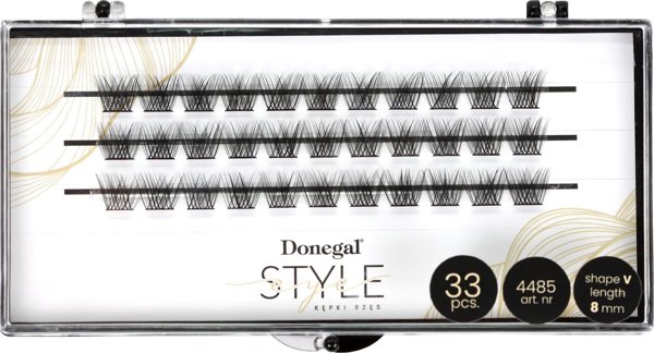 Donegal Τουφάκια Βλεφαρίδων V-Eye Style 8mm - Φυσικό Αποτέλεσμα