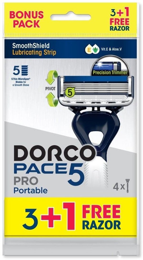 Dorco Pace 5 Ξυριστική Μηχανή Μιας Χρήσης 5 Λεπίδων 3+1 Τεμάχια