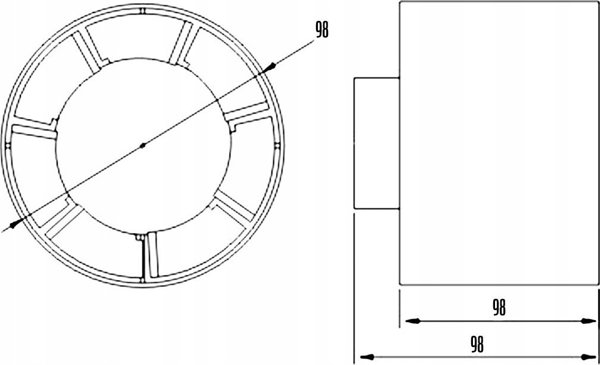 Dospel Euro 1 100mm Αξονικός Ανεμιστήρας Αεραγωγού