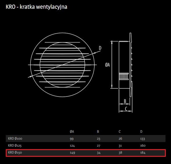 Dospel Στρογγυλό Πλέγμα KRO 150mm Καφέ με Προστατευτικό