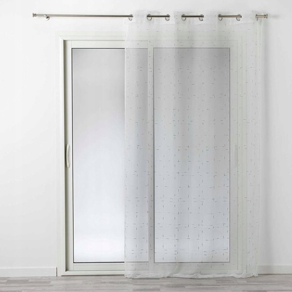 Douceur d`Interieur Κουρτίνα παραθύρου με θηλιές DIXIE, 140 x 240 εκ., λευκή με χρυσό σχέδιο