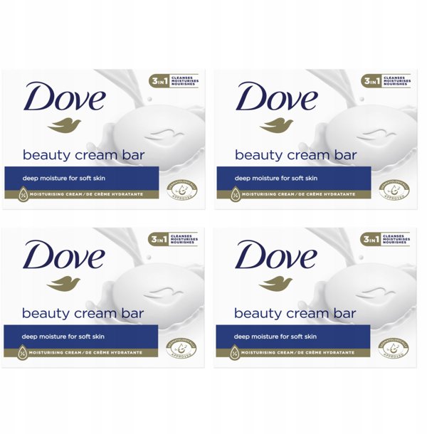 Dove Beauty Cream Bar Κρεμώδες Σαπούνι, 4x90g