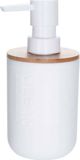 Bathroom Solutions Διανομέας Σαπουνιού Μπάνιου ή Κουζίνας, Λευκό Πλαστικό με Καπάκι Μπαμπού, 8719987399138