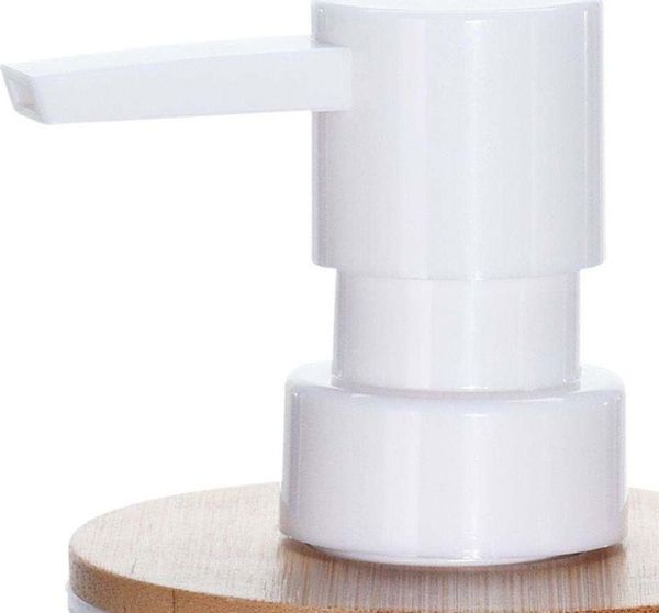 Bathroom Solutions Διανομέας Σαπουνιού Μπάνιου ή Κουζίνας, Λευκό Πλαστικό με Καπάκι Μπαμπού, 8719987399138