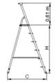 Drabina wolnostojaca jednostronna aluminiowa 3 stopniowa Drabex
