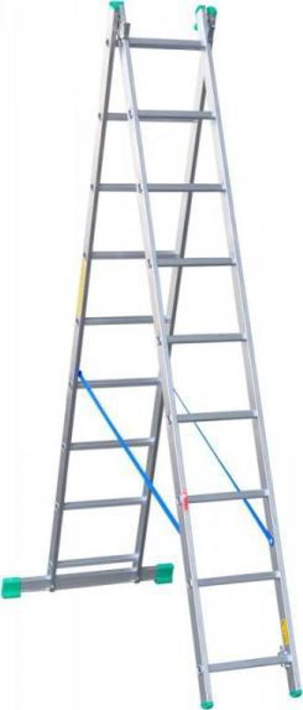 Drabex DRABINA ALUMINIOWA 2-ELEMENTOWA 421CM 9+9 SZCZEBLI