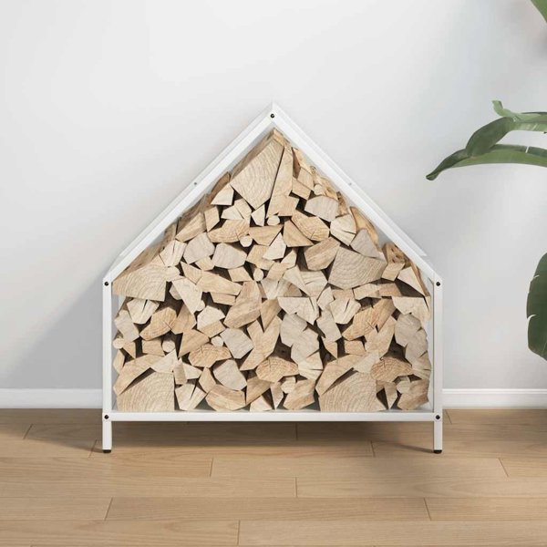 Στήριγμα ξύλων καύσης vidaXL λευκό 60x25x60 cm