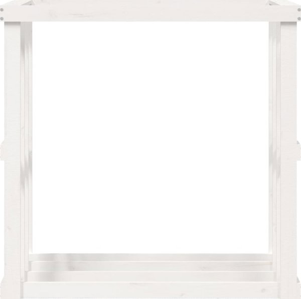 vidaXL Υπαίθρια Στάση για Ξύλα, Λευκή, 108x52x106 cm, Μασίφ Πεύκο