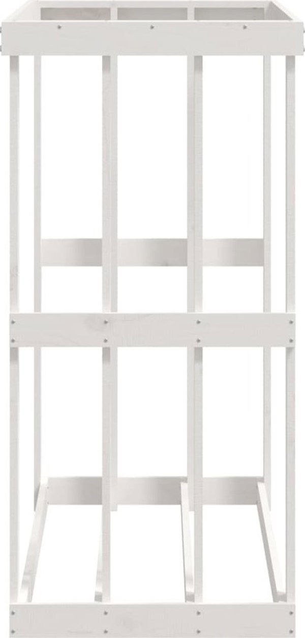 vidaXL Υπαίθρια Στάση για Ξύλα, Λευκή, 108x52x106 cm, Μασίφ Πεύκο