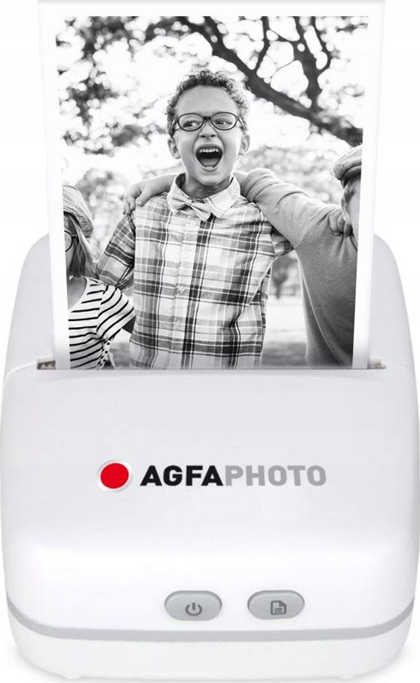 AgfaPhoto Realpix Pocket Φωτογραφικός Εκτυπωτής Bluetooth για Smartphone & Tablet, Συμβατό με Android & iOS, Λευκό