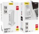 Dudao φορτιστής δικτύου 5x USB με ενσωματωμένο καλώδιο, λευκό (A5EU)