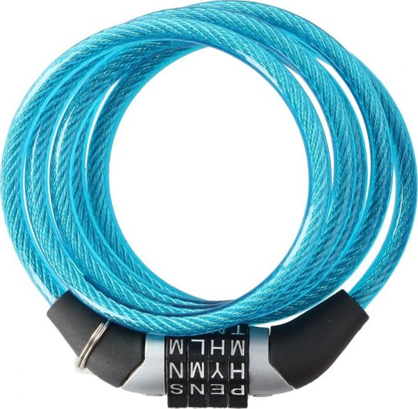 Dunlop Σπειροειδής κλειδαριά ποδηλάτου με συνδυασμό 0,6x120cm μπλε