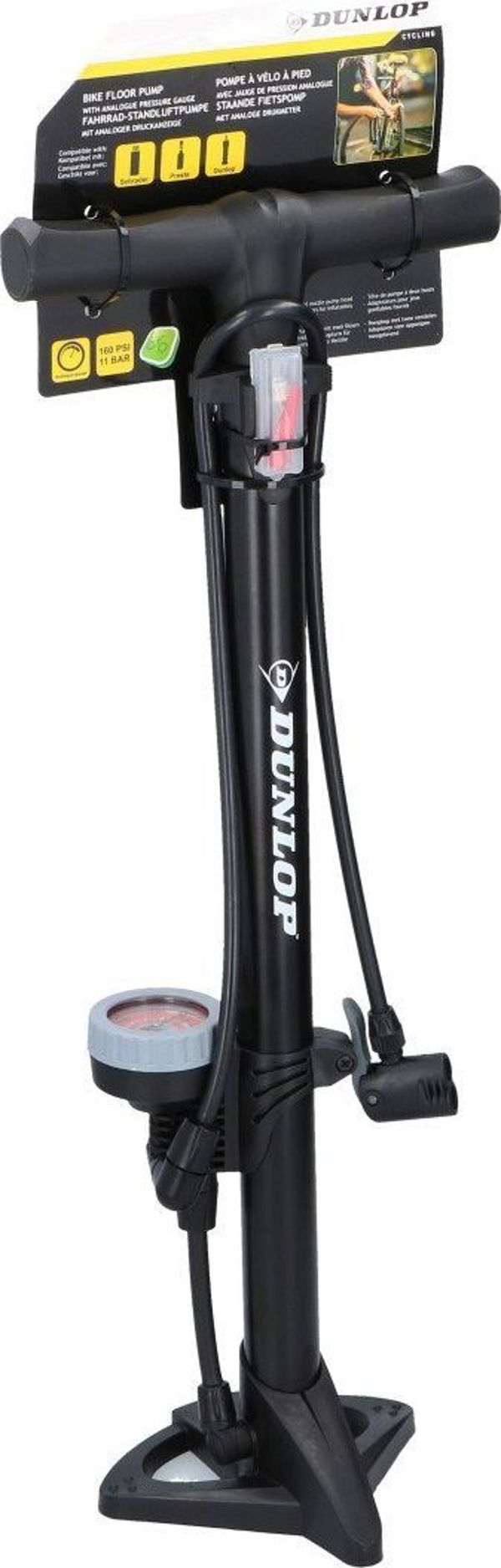 Dunlop Αντλία Ποδηλάτου Δαπέδου με Μανόμετρο, Χειροκίνητη