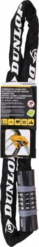 Dunlop Κλειδαριά ποδηλάτου αλυσίδα με συνδυασμό, μήκος 900cm μαύρο
