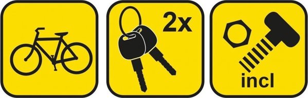Dunlop Κλειδαριά Ποδηλάτου U-Lock Με Καλώδιο 10x1200mm, Αντικλεπτικό Σετ