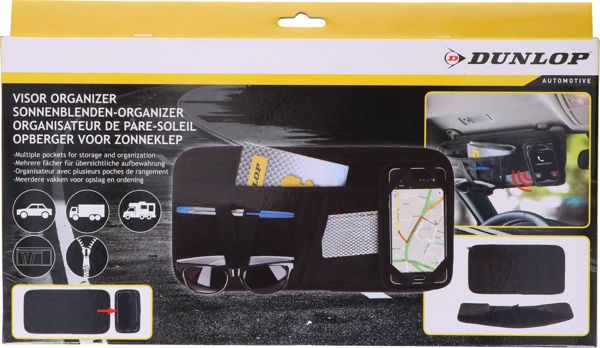 Dunlop Οργανωτής Αυτοκινήτου με 6 Θήκες, Βάση Smartphone και Θήκη για Γυαλιά – Μαύρο