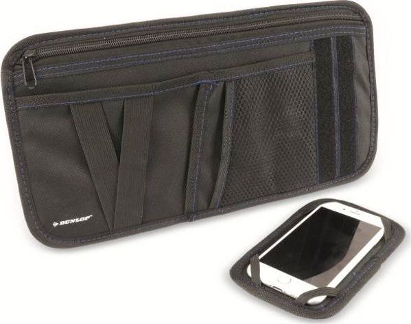 Dunlop Οργανωτής Αυτοκινήτου με 6 Θήκες, Βάση Smartphone και Θήκη για Γυαλιά – Μαύρο