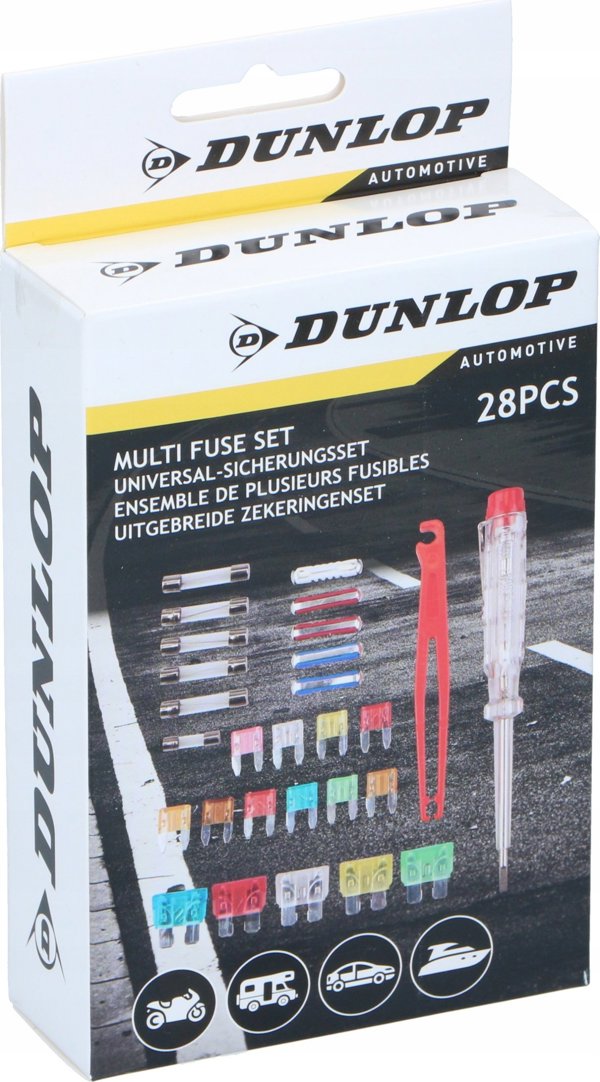 Dunlop - Σετ ασφάλειες + δοκιμαστικό τάσης 28 τεμάχια
