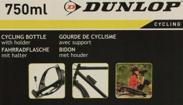 Dunlop Παγούρι Ποδηλασίας 750ml με Βάση Στήριξης - Μαύρο