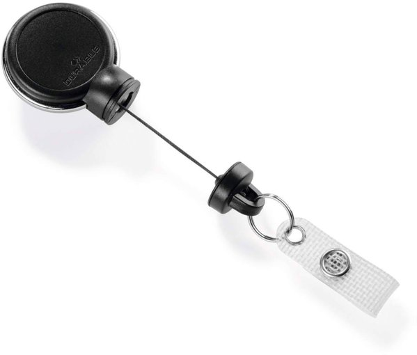 Durable 834901 Θήκη Κάρτας με Μηχανισμό Badge Reel, Μαύρο, Πλαστικό, 35 mm x 65 mm